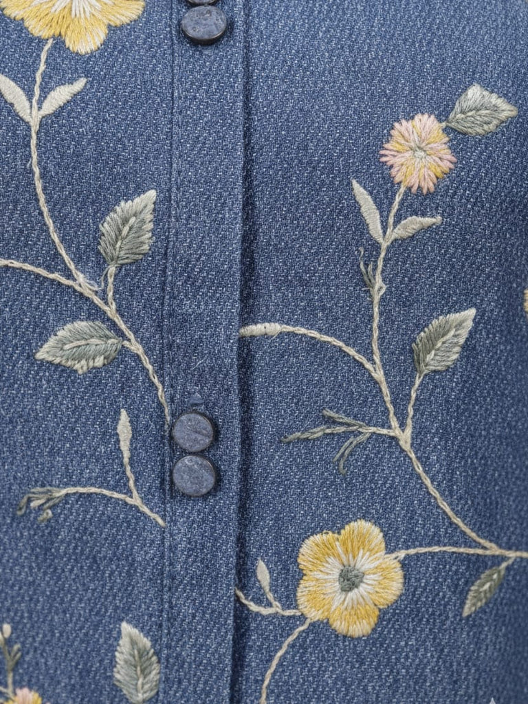 BLUE FLORAL EMBROIDERED — Blue Kurta Set