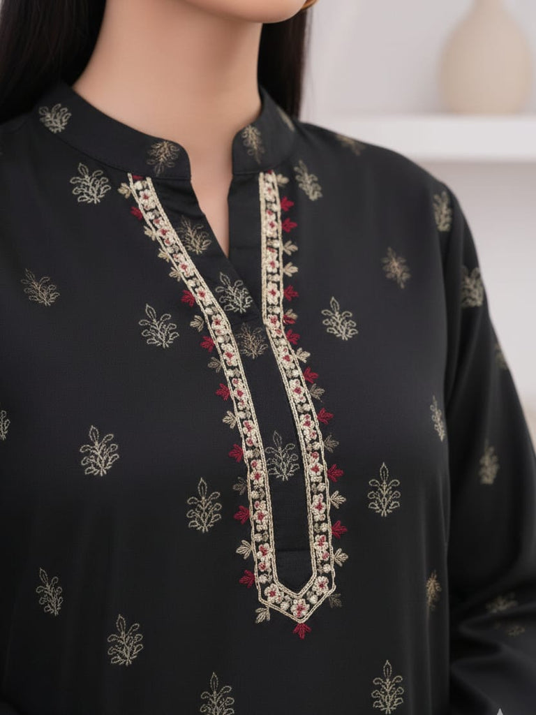 BLACK EMBROIDERED — Black Kurta Set