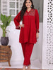 RED EMBROIDERED — Kurta Set