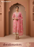 Elegant Pink Floral Printed Kurta Set with Dupatta