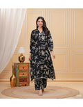 Black Abstract Printed Co-ord Set for Women