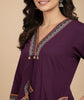 DEEP PLUM EMBELLISHED — Kurta Set