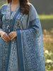 BLUE PRINTED — Blue Printed Suit Set with Dupatta