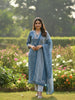 BLUE PRINTED — Blue Printed Suit Set with Dupatta