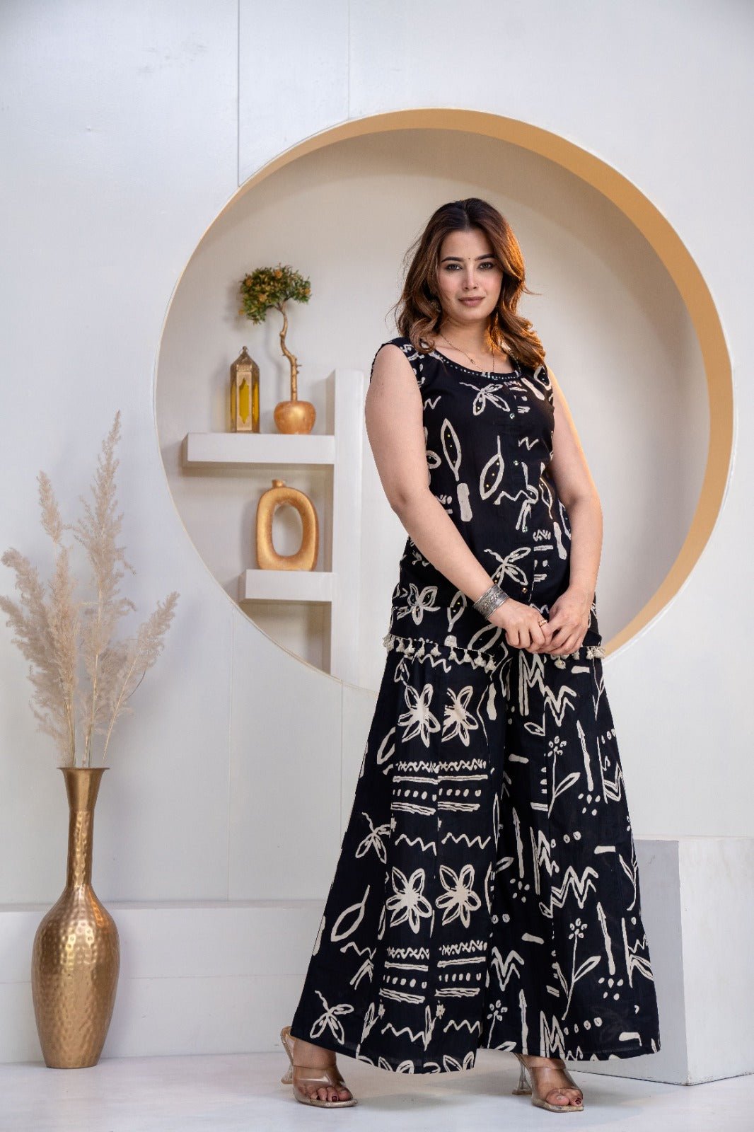 Elegant Black Printed Co-ord Set - Dora & Masters