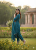 EMERALD TEAL FESTIVE — Kurta Set With Dupatta