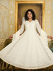 Ivory Embroidered Anarkali Kurta with Flared Sleeves