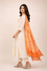 IVORY FLORAL WITH ORANGE — Kurta Set With Dupatta
