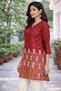 Maroon Printed Short Kurti