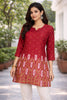 Maroon Printed Short Kurti