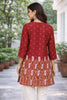 Maroon Printed Short Kurti