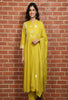 MUSTARD YELLOW EMBROIDERED — KURTA SET