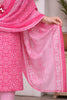 Pink Printed Kurti Set with Dupatta