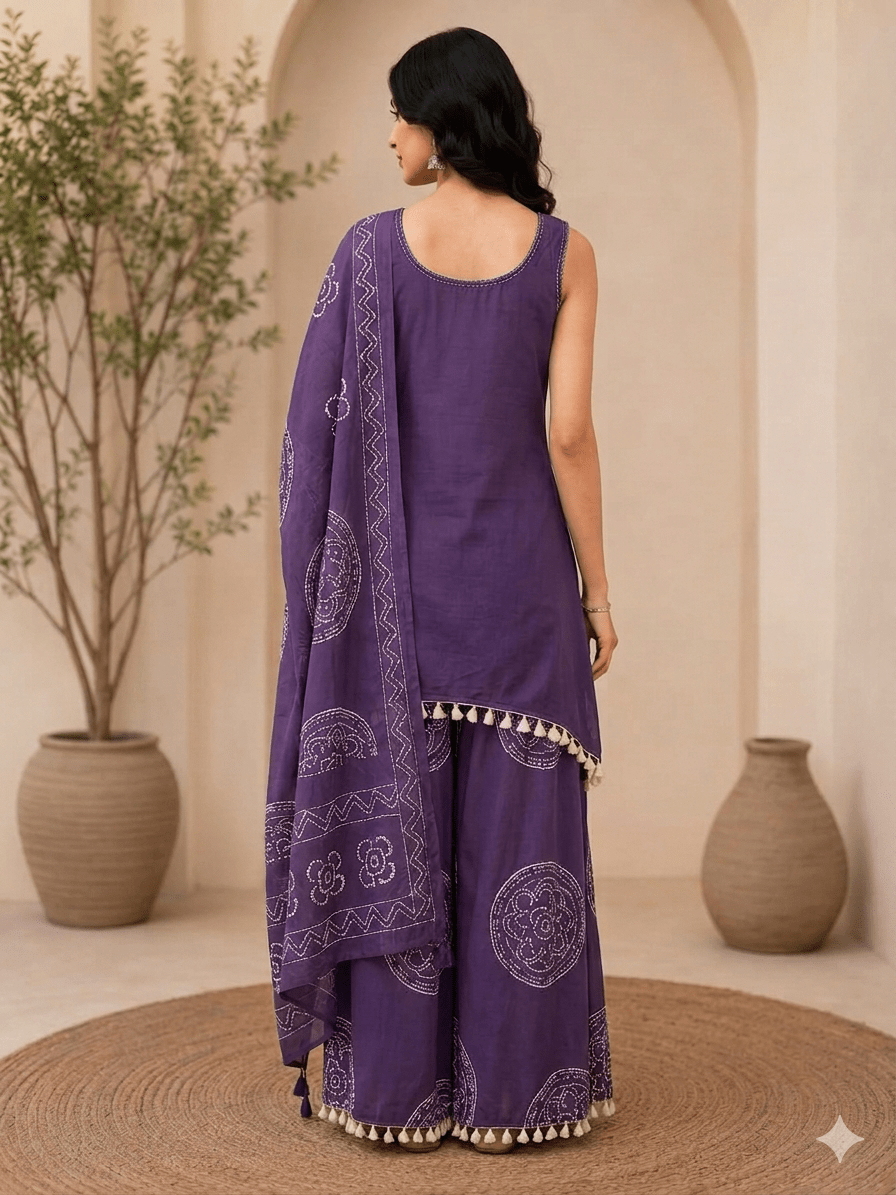 PREMIUM COTTON PURPLE SUIT - Dora & Masters