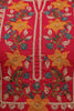 Red Kurta Pant Set with Floral Work
