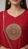 ROYAL RED FESTIVE — Kurta Set With Dupatta