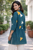 Teal Green Printed Short Kurti for Women