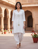 WHITE EMBROIDERED — White Kurta Set