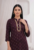 WINE EMBROIDERED — Wine Embroidered Kurta Set