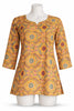 Women Yellow Printed Short Kurti