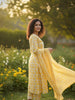 YELLOW FLORAL — Yellow Printed Kurta Set with Dupatta